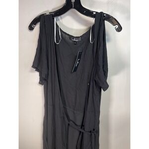 NWT LULUS Heart Of Marigold Black Wrap Maxi Dress Short Sleeve Size 2X